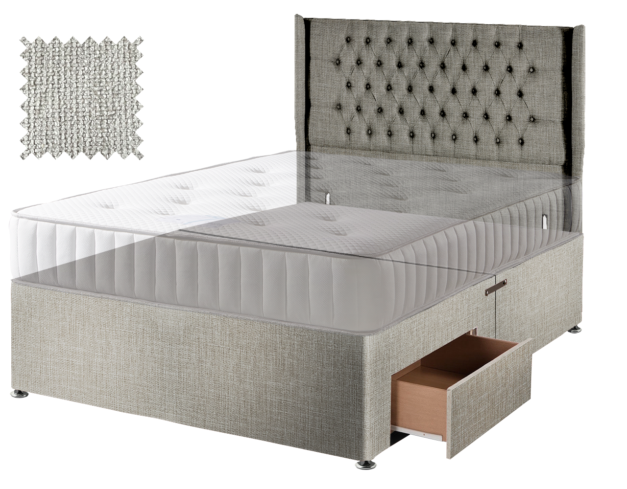 Premium Hopsack Ivory Contract Divan