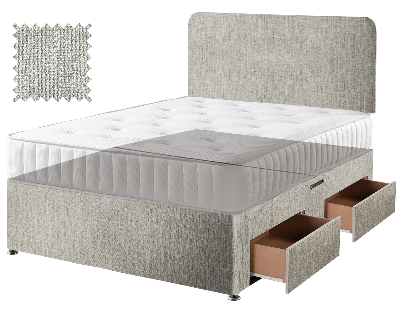 Premium Hopsack Ivory Contract Divan