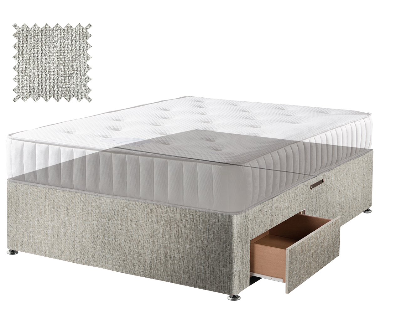 Premium Hopsack Ivory Contract Divan