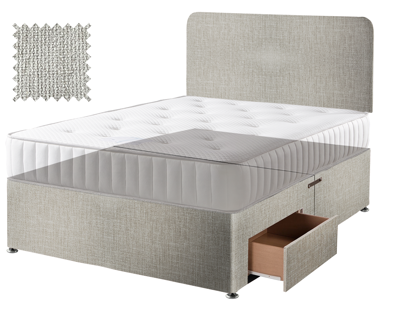 Premium Hopsack Ivory Contract Divan