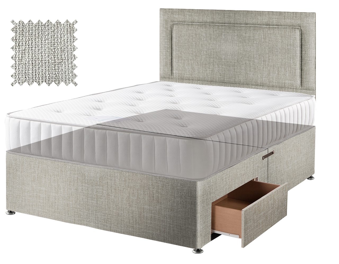 Premium Hopsack Ivory Contract Divan