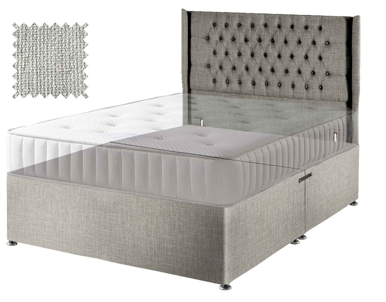 Premium Hopsack Ivory Contract Divan