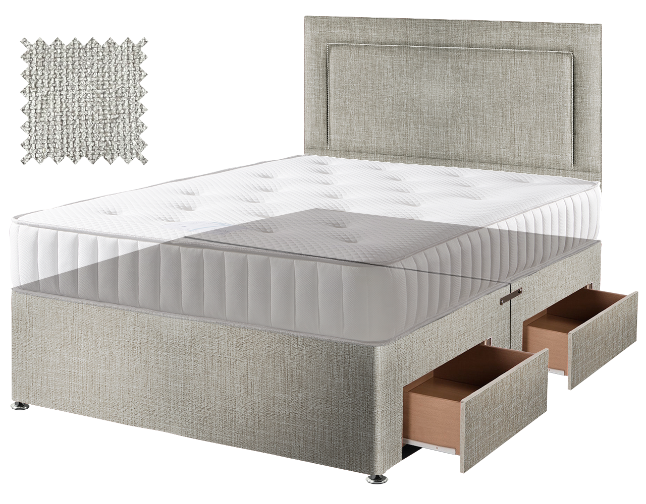 Premium Hopsack Ivory Contract Divan