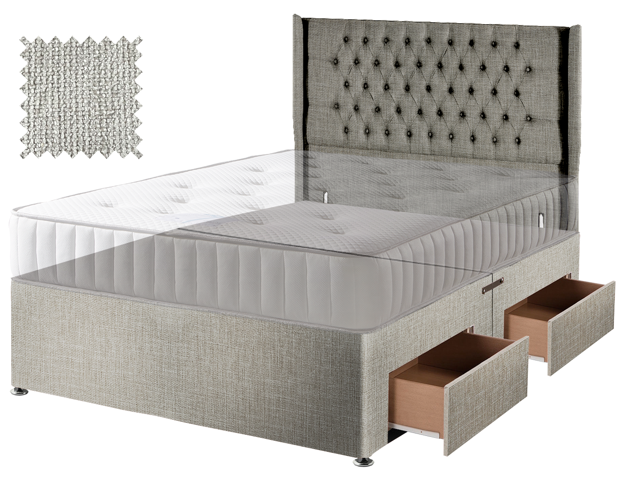 Premium Hopsack Ivory Contract Divan