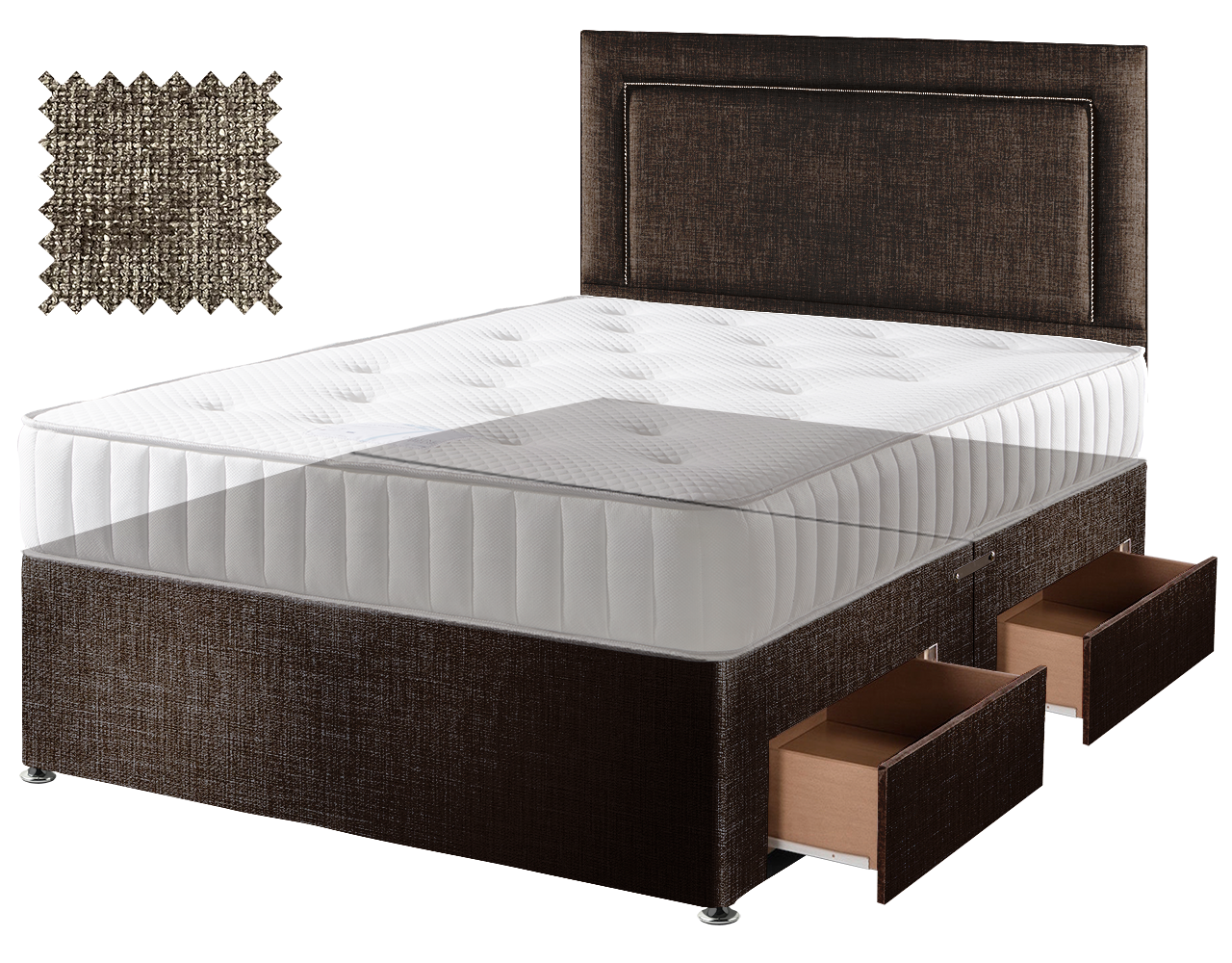 Premium Hopsack Mocha Contract Divan
