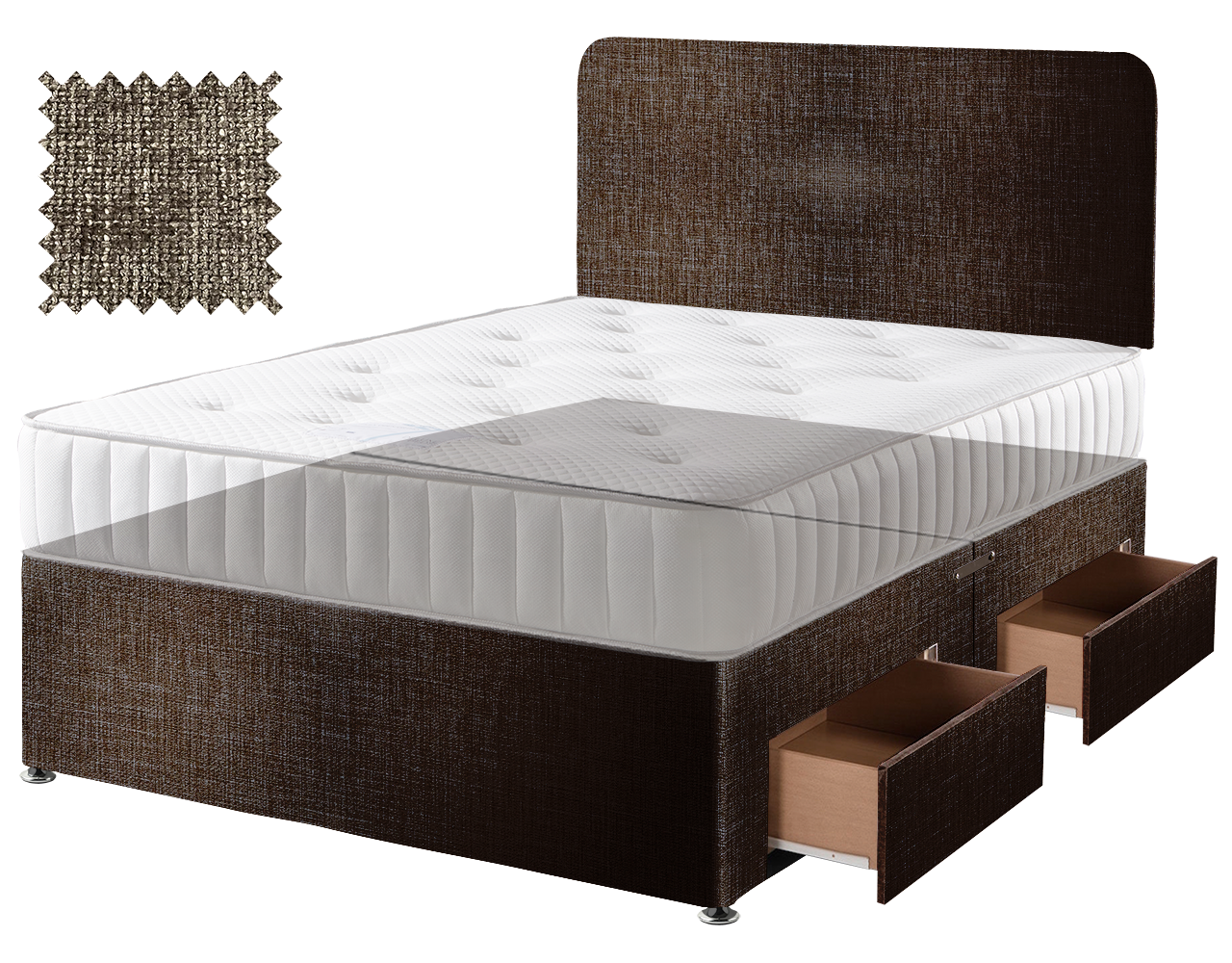 Premium Hopsack Mocha Contract Divan
