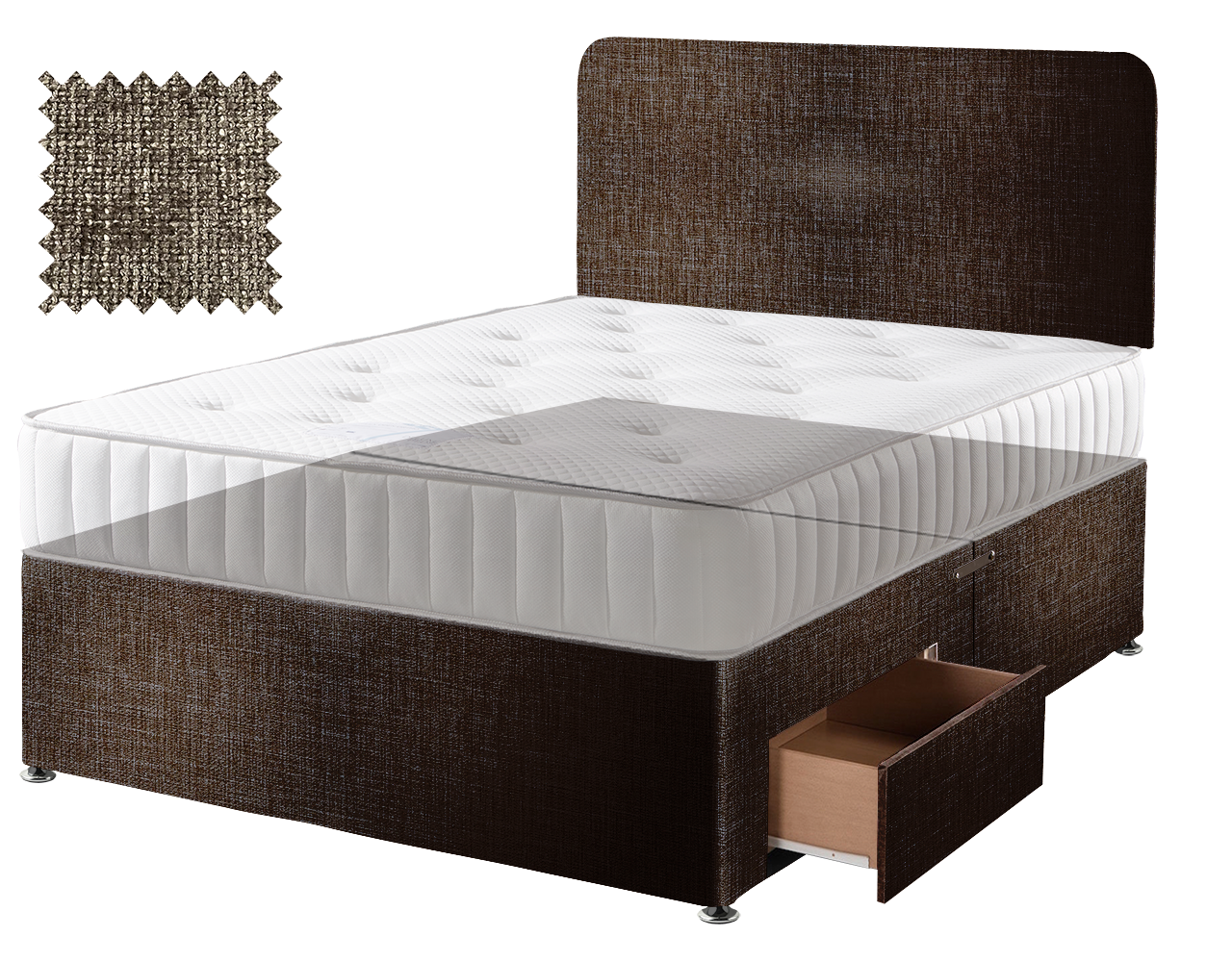 Premium Hopsack Mocha Contract Divan