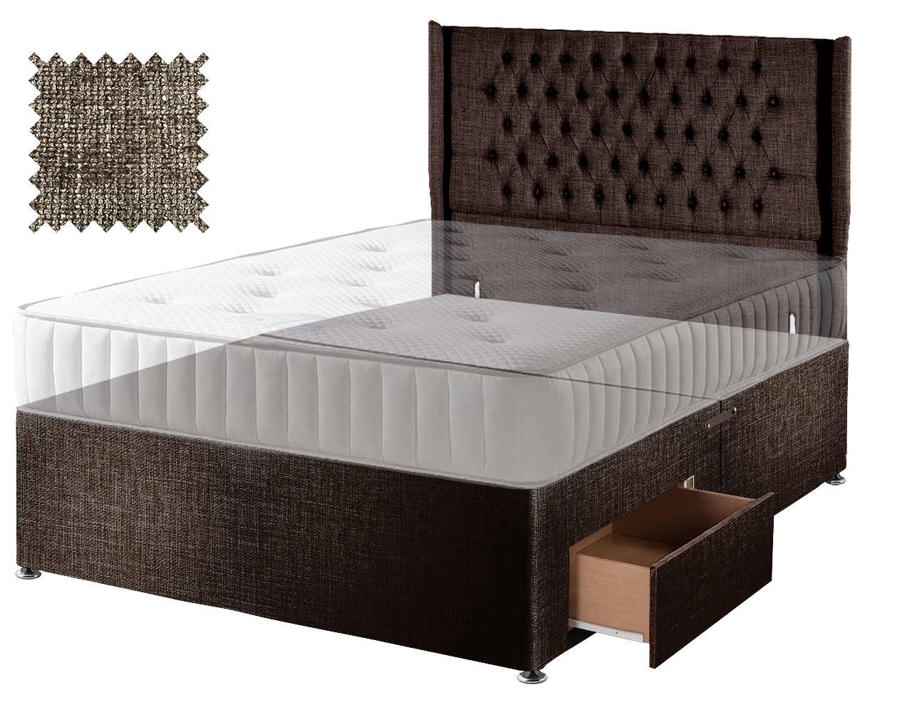 Premium Hopsack Mocha Contract Divan