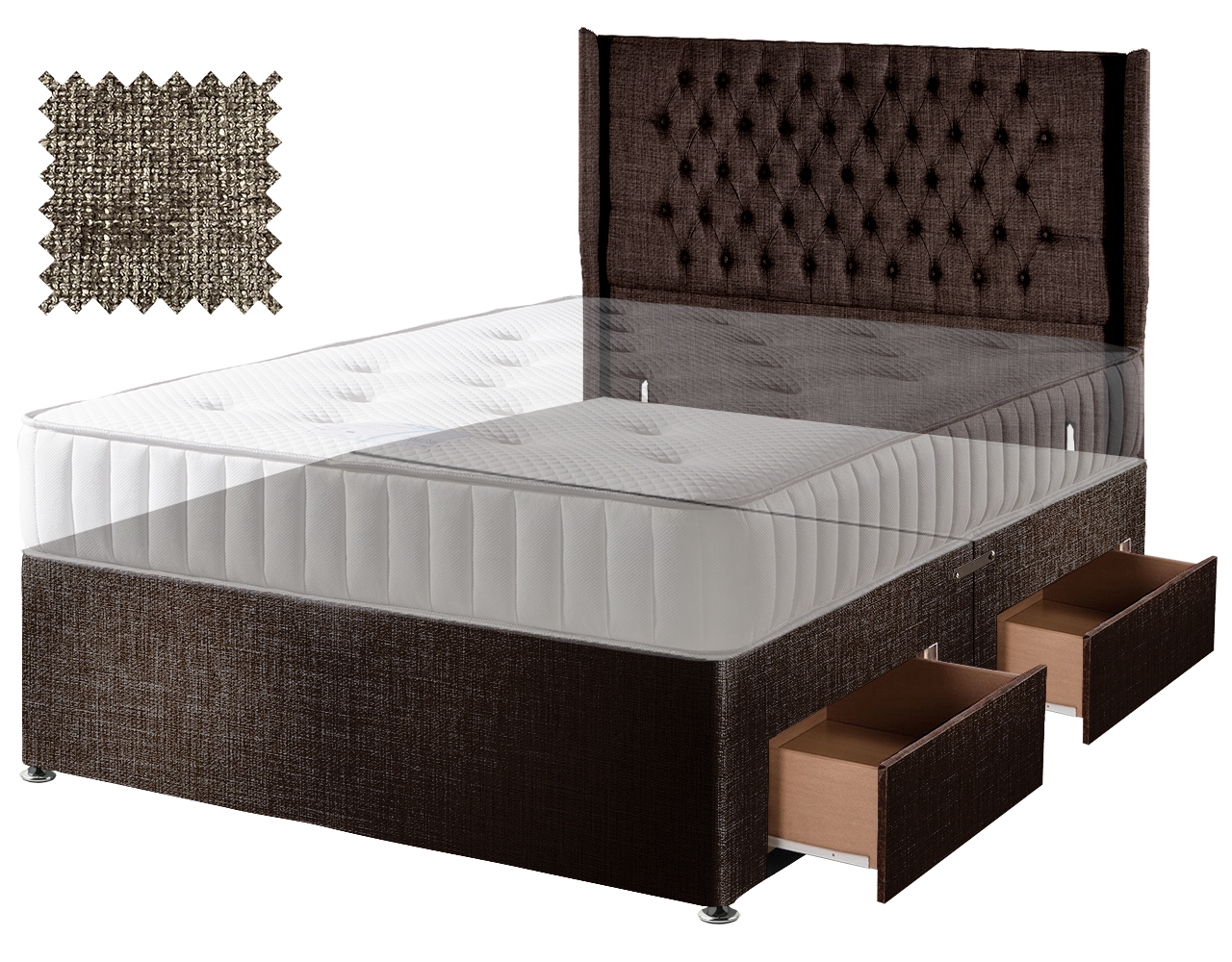 Premium Hopsack Mocha Contract Divan