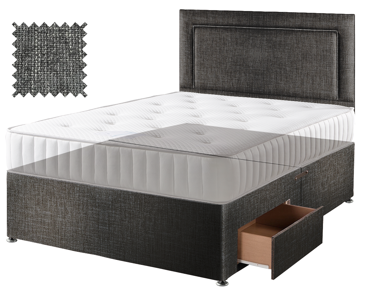 Premium Hopsack Slate Contract Divan