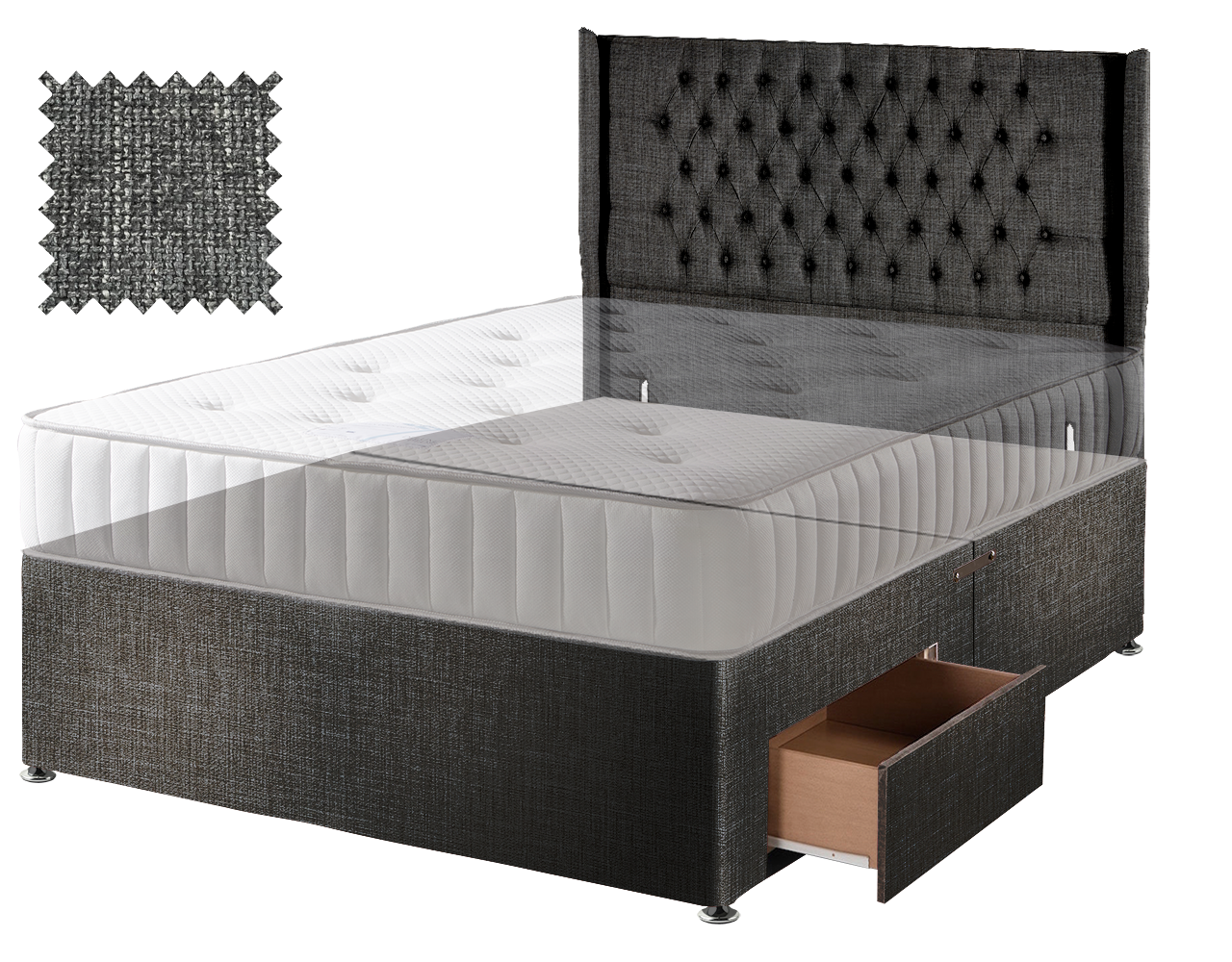 Premium Hopsack Slate Contract Divan