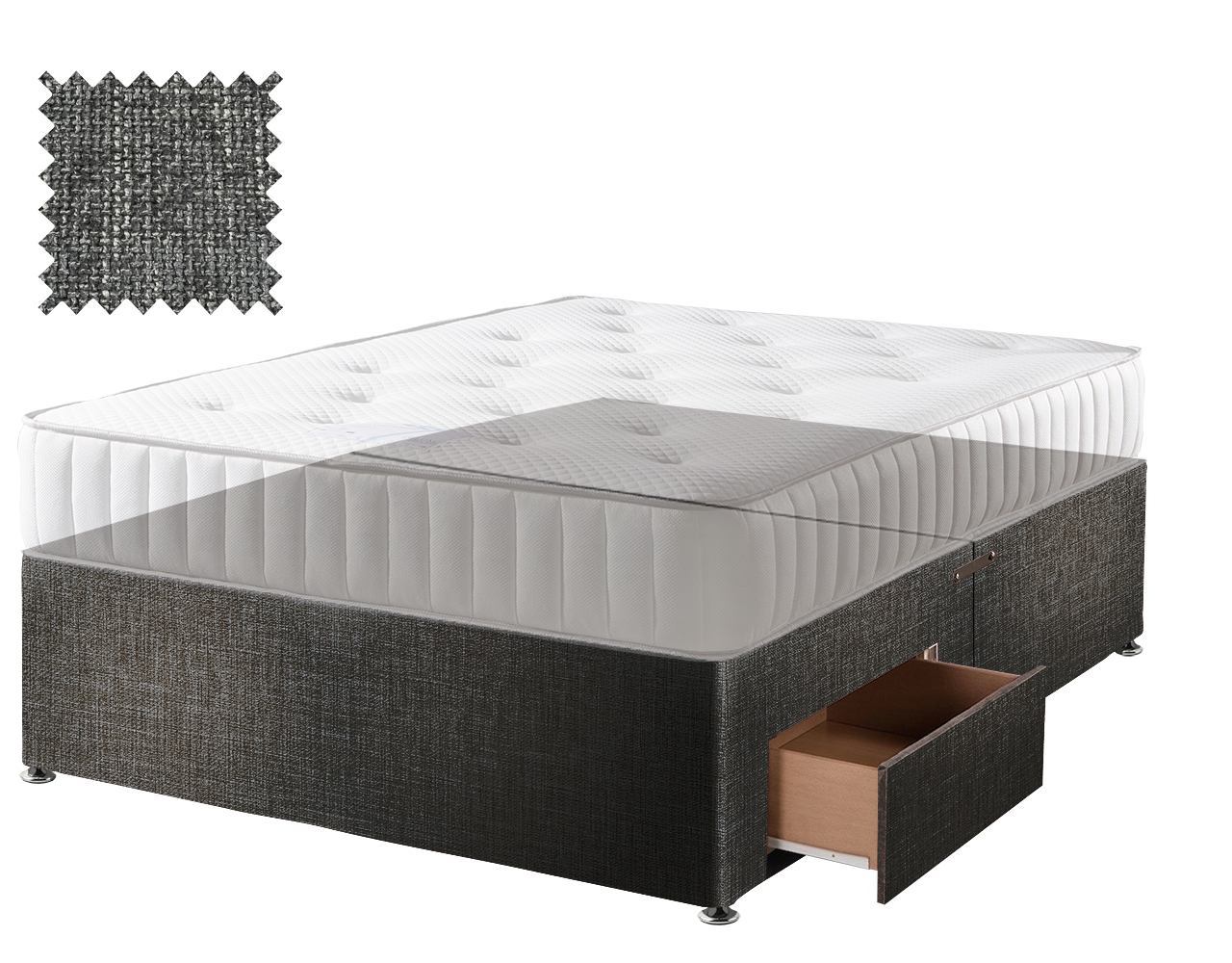 Premium Hopsack Slate Contract Divan