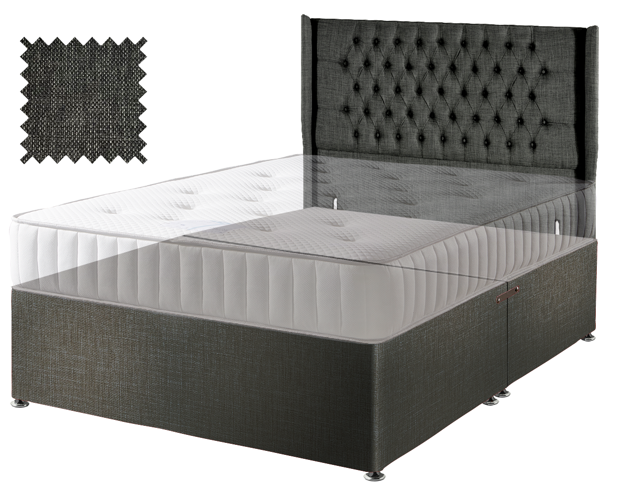 Linoso Charcoal Contract Divan