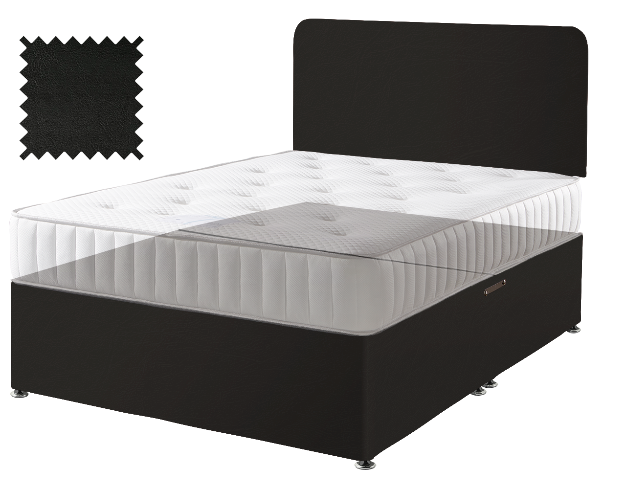 Toledo Black Faux Leather Contract Divan