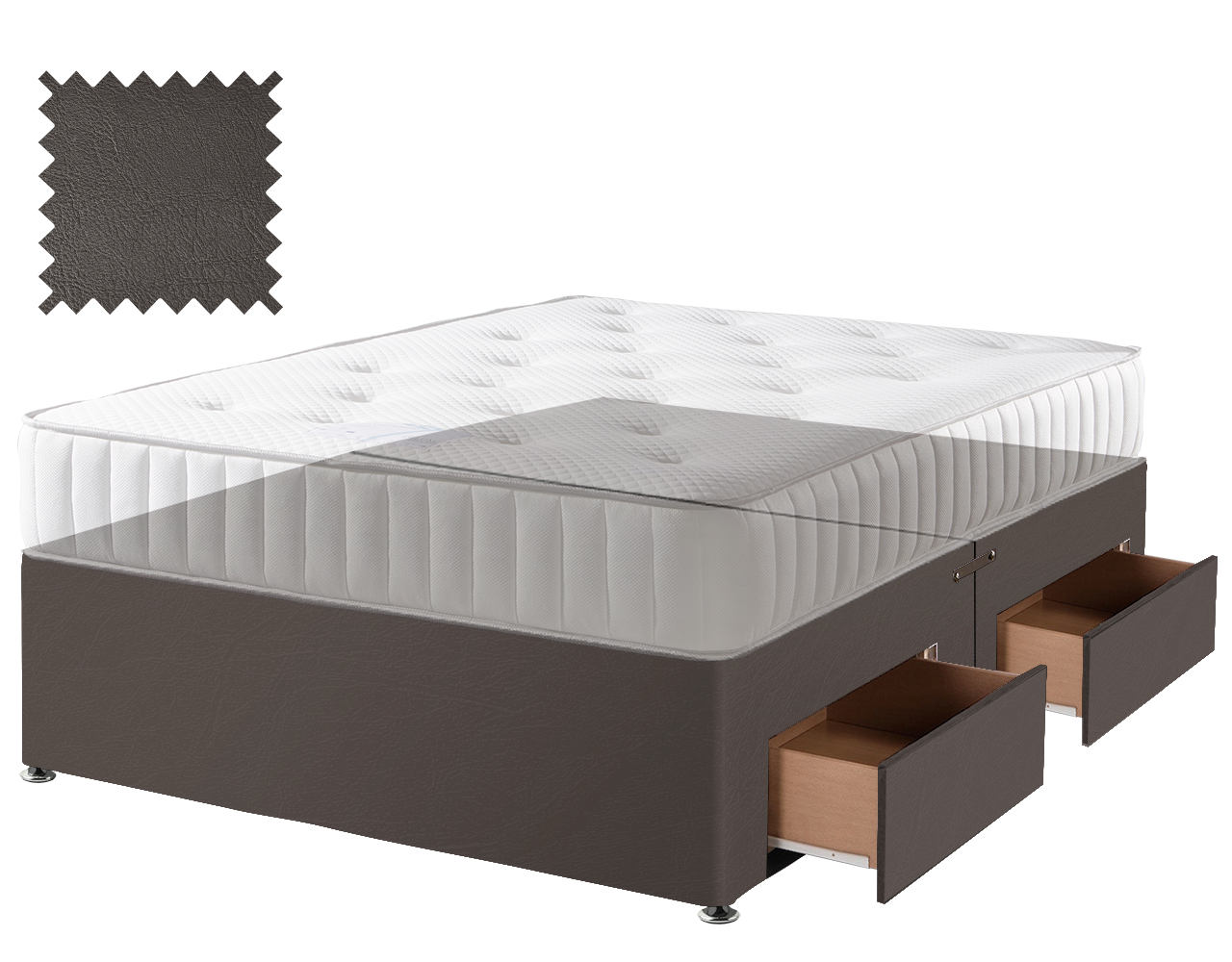 Toledo Brown Faux Leather Contract Divan