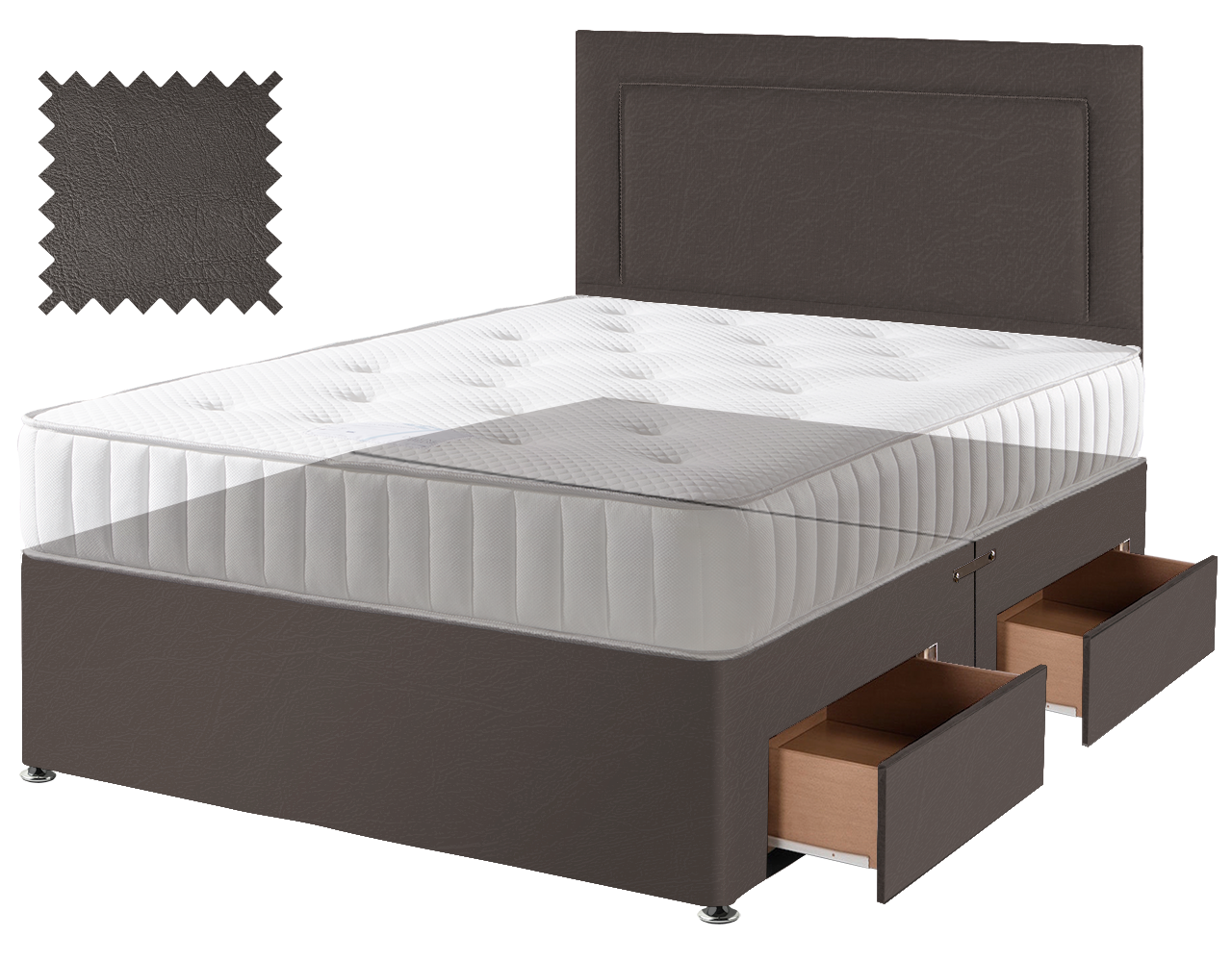 Toledo Brown Faux Leather Contract Divan