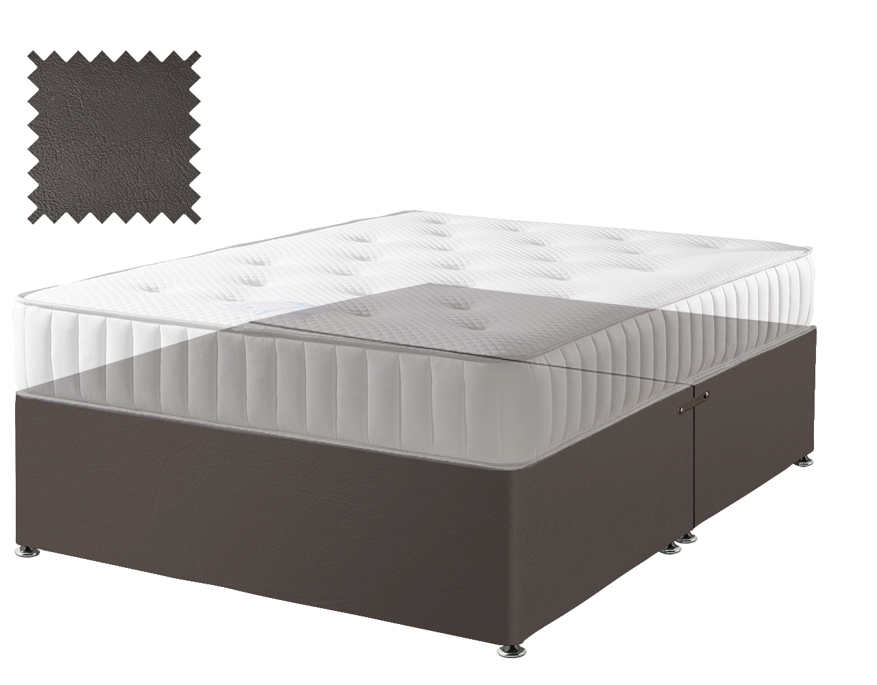 Toledo Brown Faux Leather Contract Divan