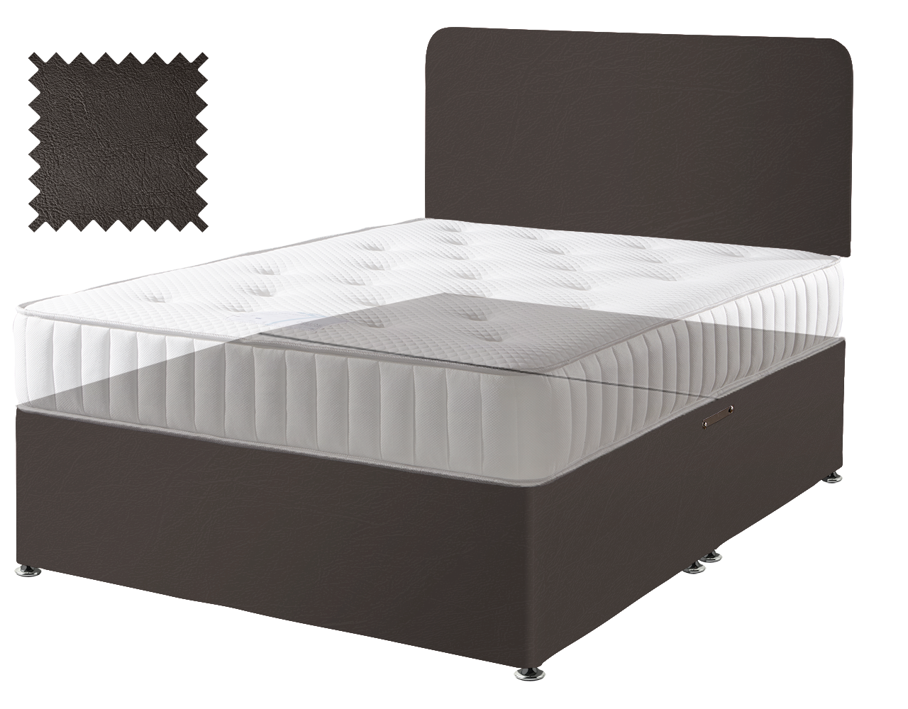 Toledo Brown Faux Leather Contract Divan