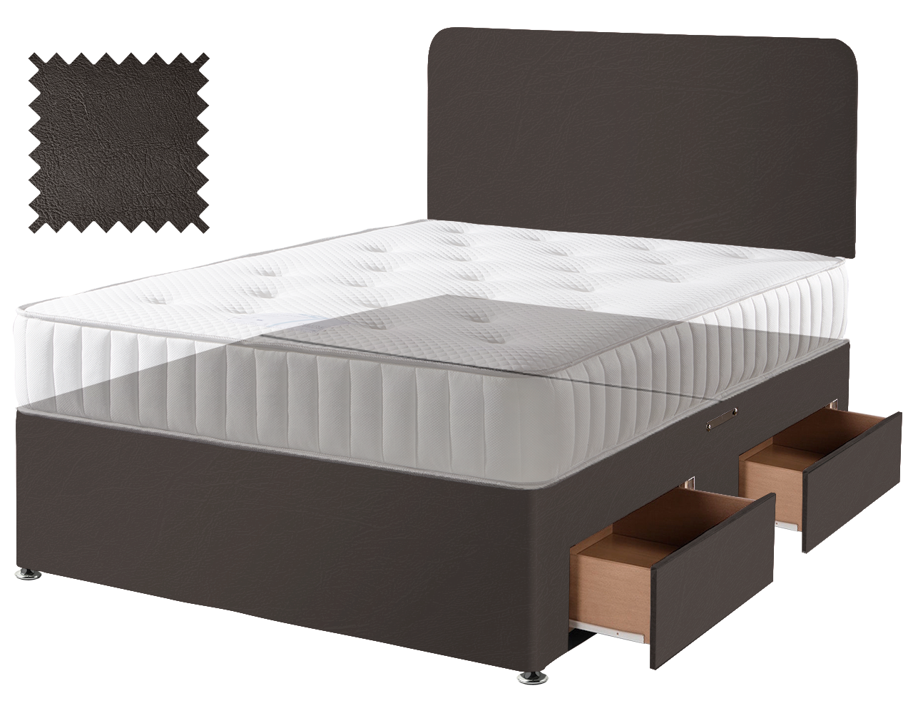 Toledo Brown Faux Leather Contract Divan