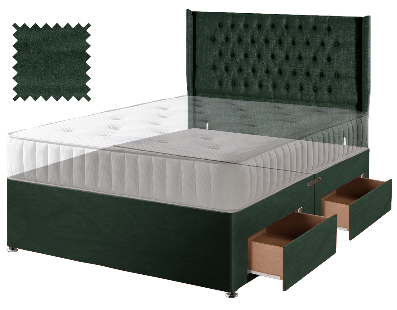 Premium Malia Green Contract Divan