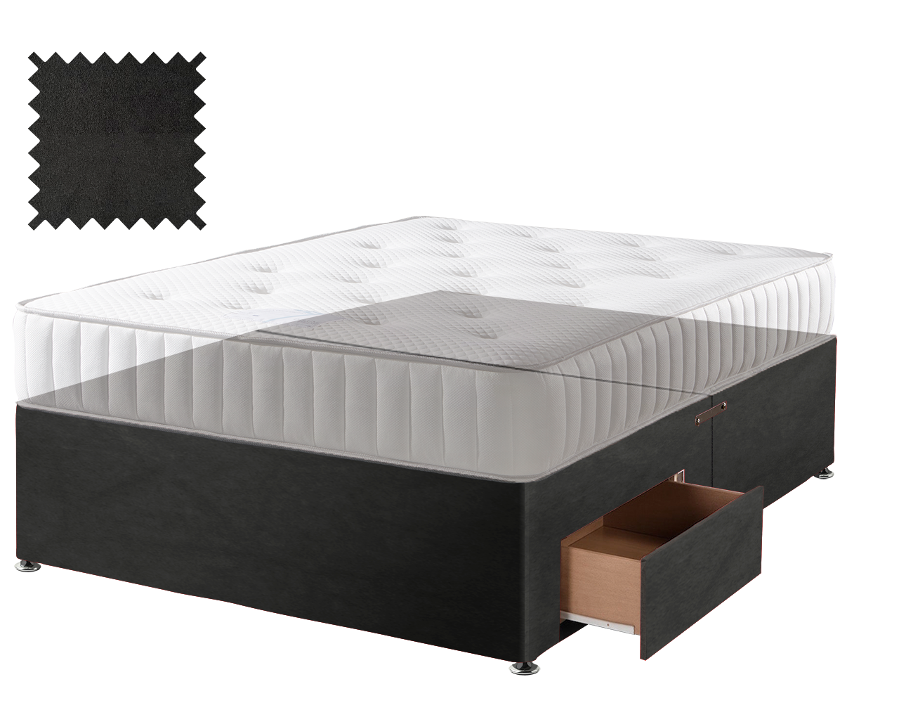 Black Suede Contract Divan