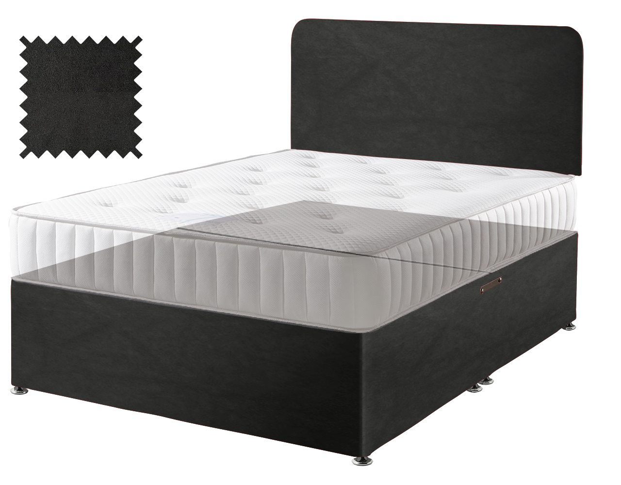 Black Suede Contract Divan