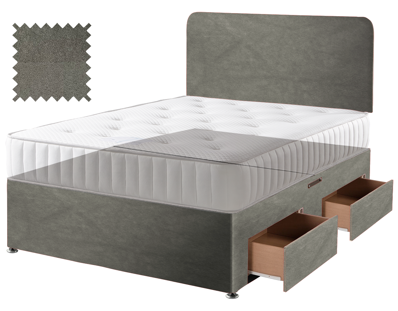 Grey Suede Contract Divan