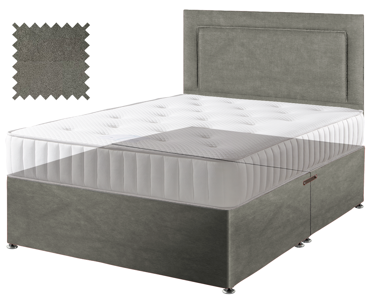 Grey Suede Contract Divan