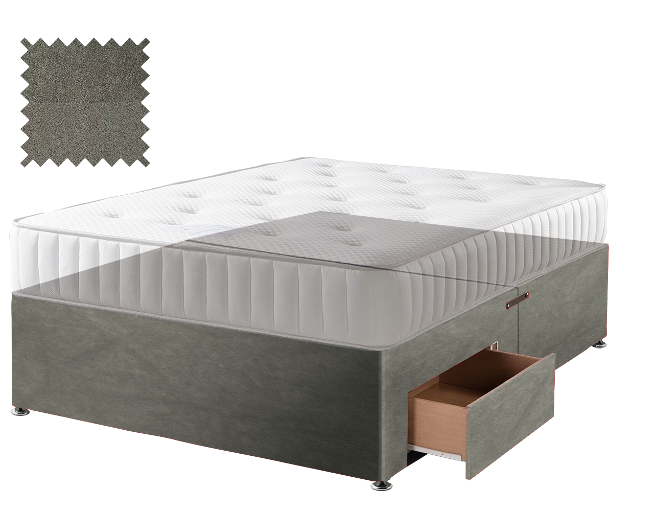 Grey Suede Contract Divan