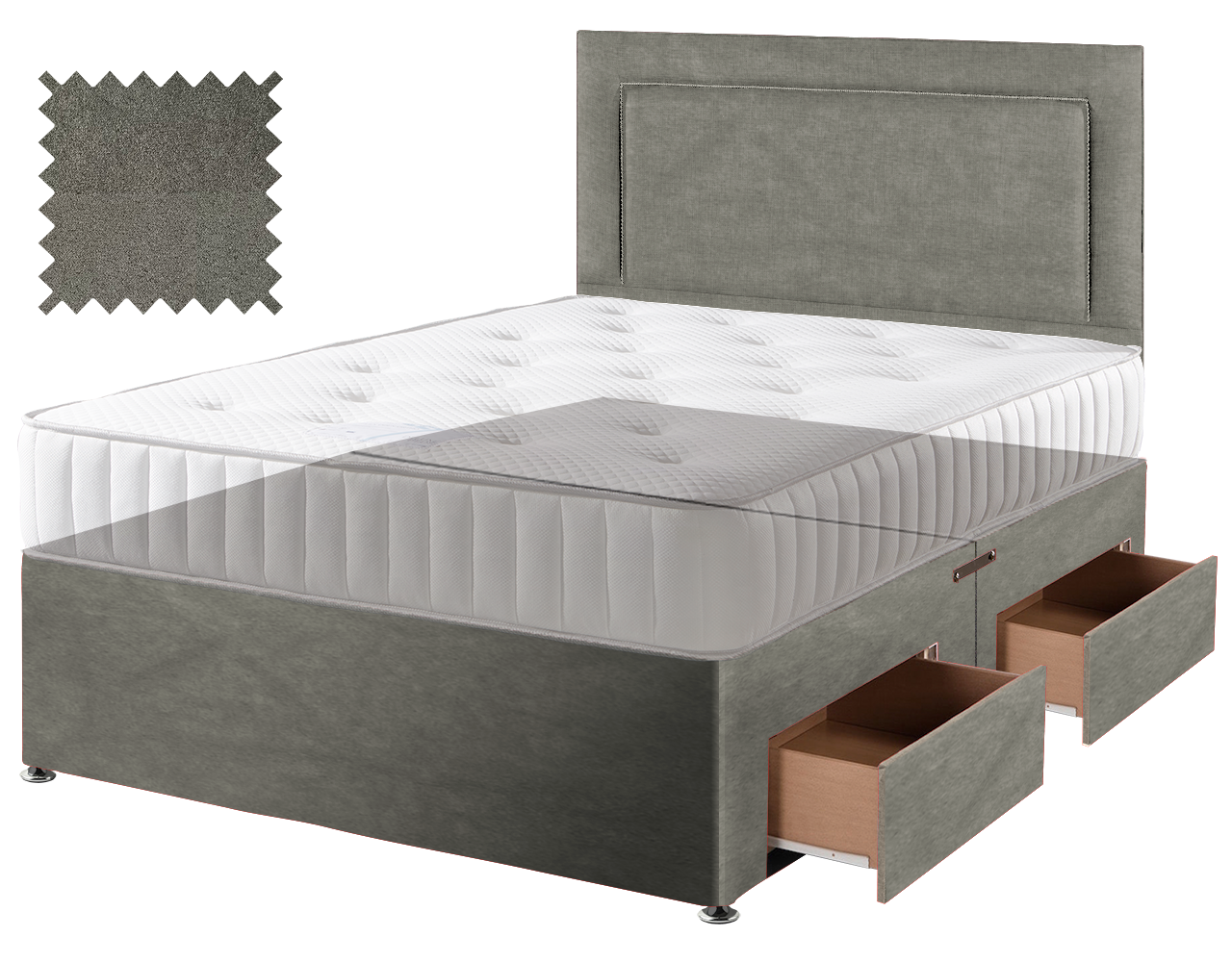 Grey Suede Contract Divan