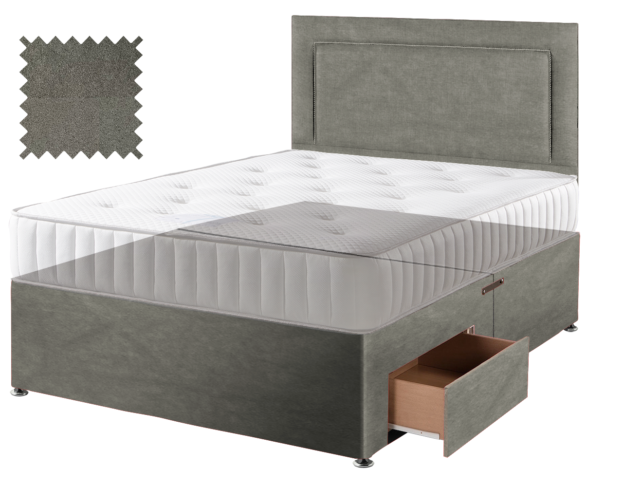Grey Suede Contract Divan