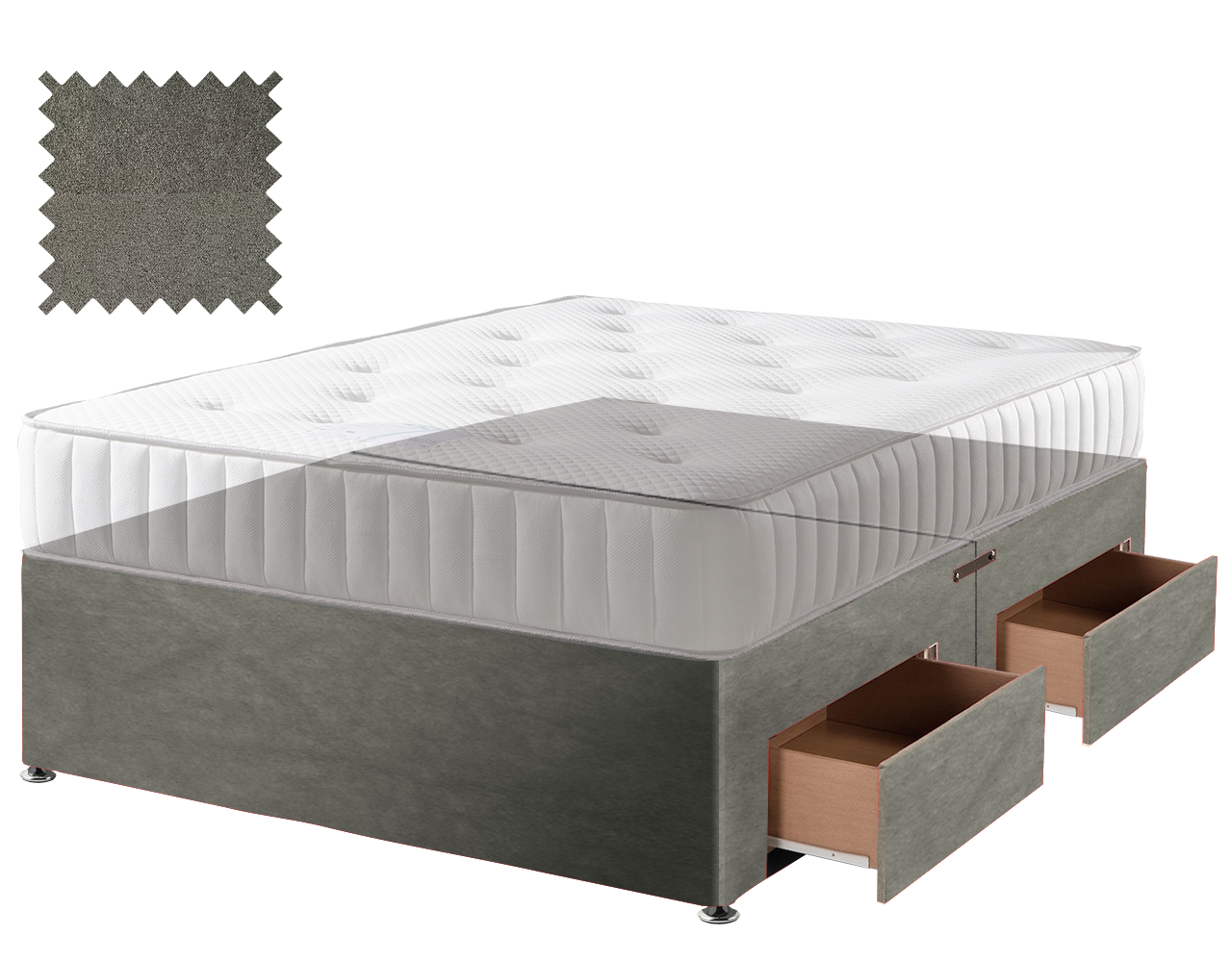 Grey Suede Contract Divan