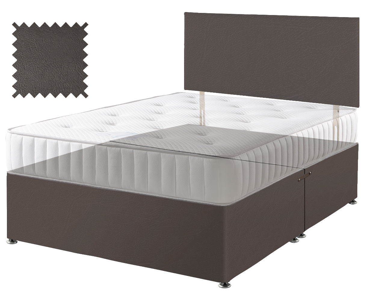 Toledo Brown Faux Leather Contract Divan