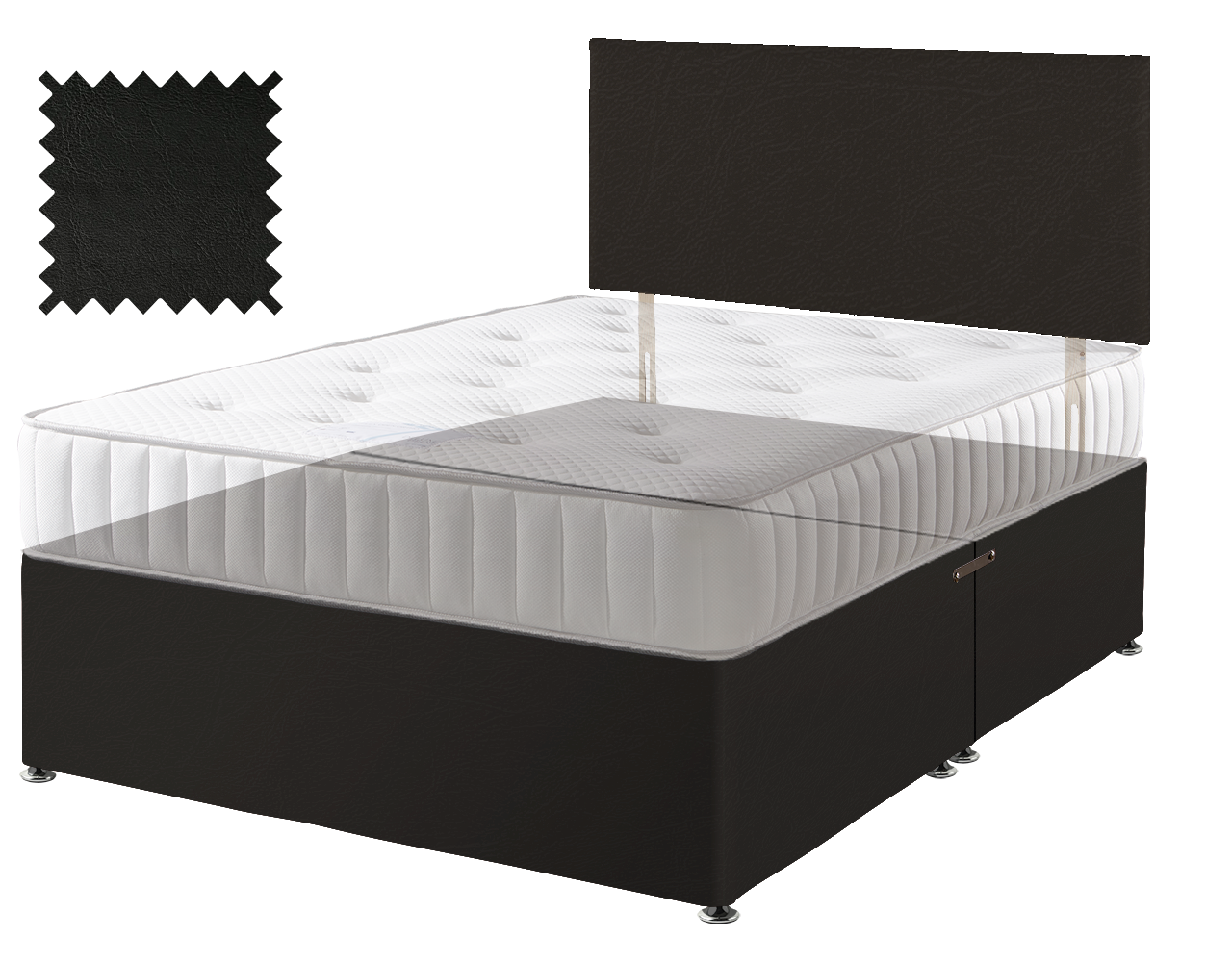 Toledo Black Faux Leather Contract Divan