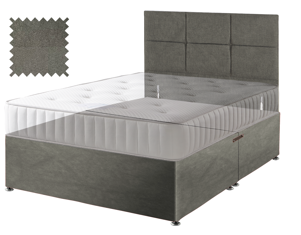 Grey Suede Contract Divan
