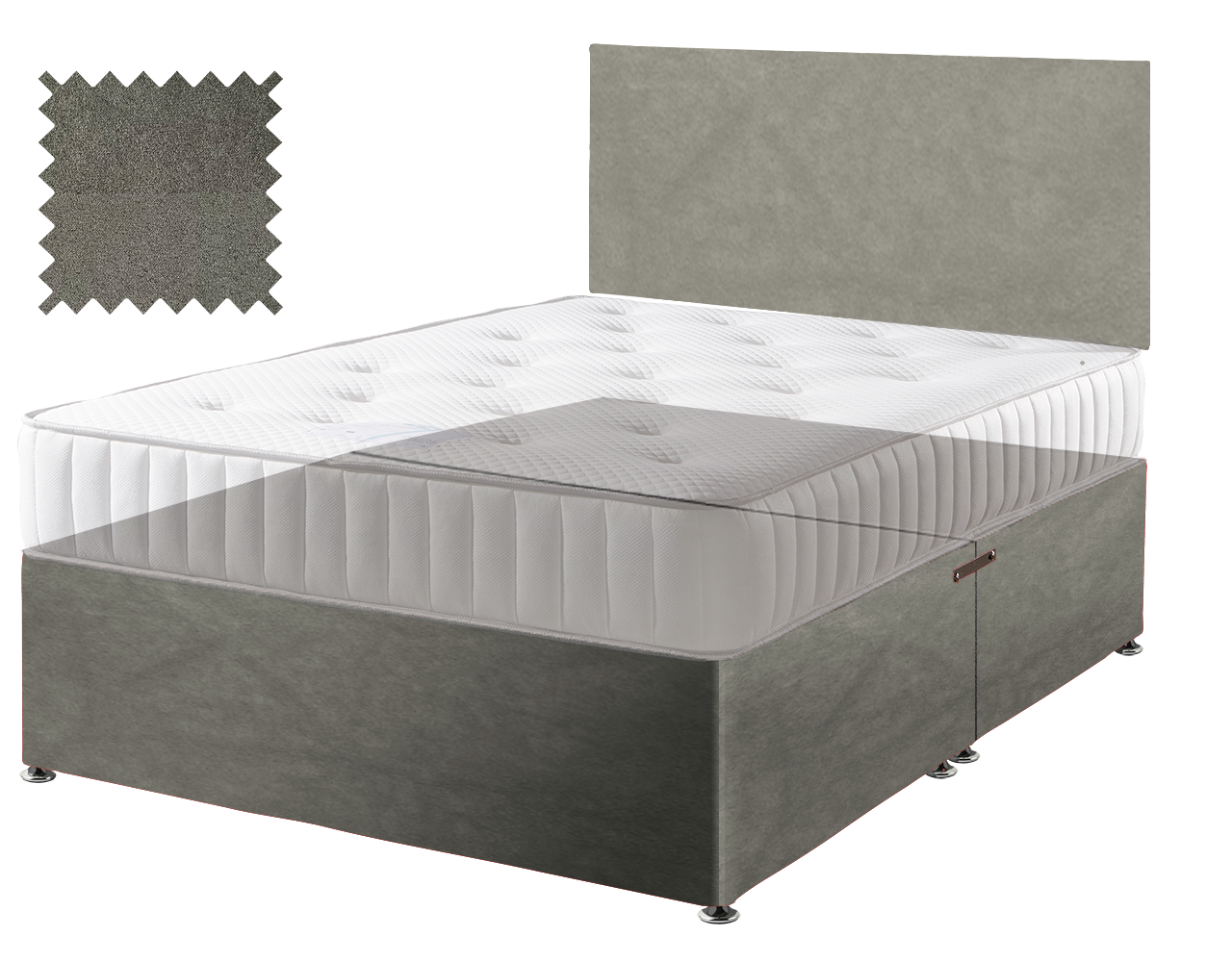 Grey Suede Contract Divan
