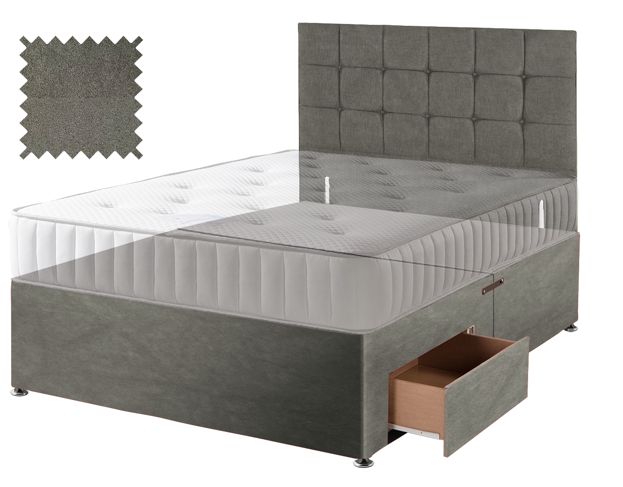 Grey Suede Contract Divan