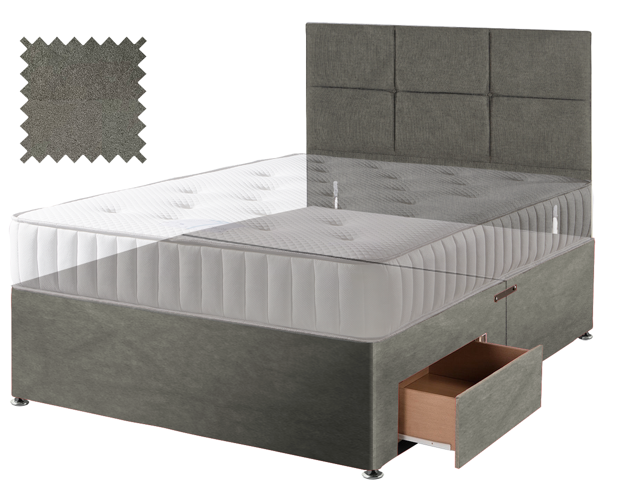 Grey Suede Contract Divan