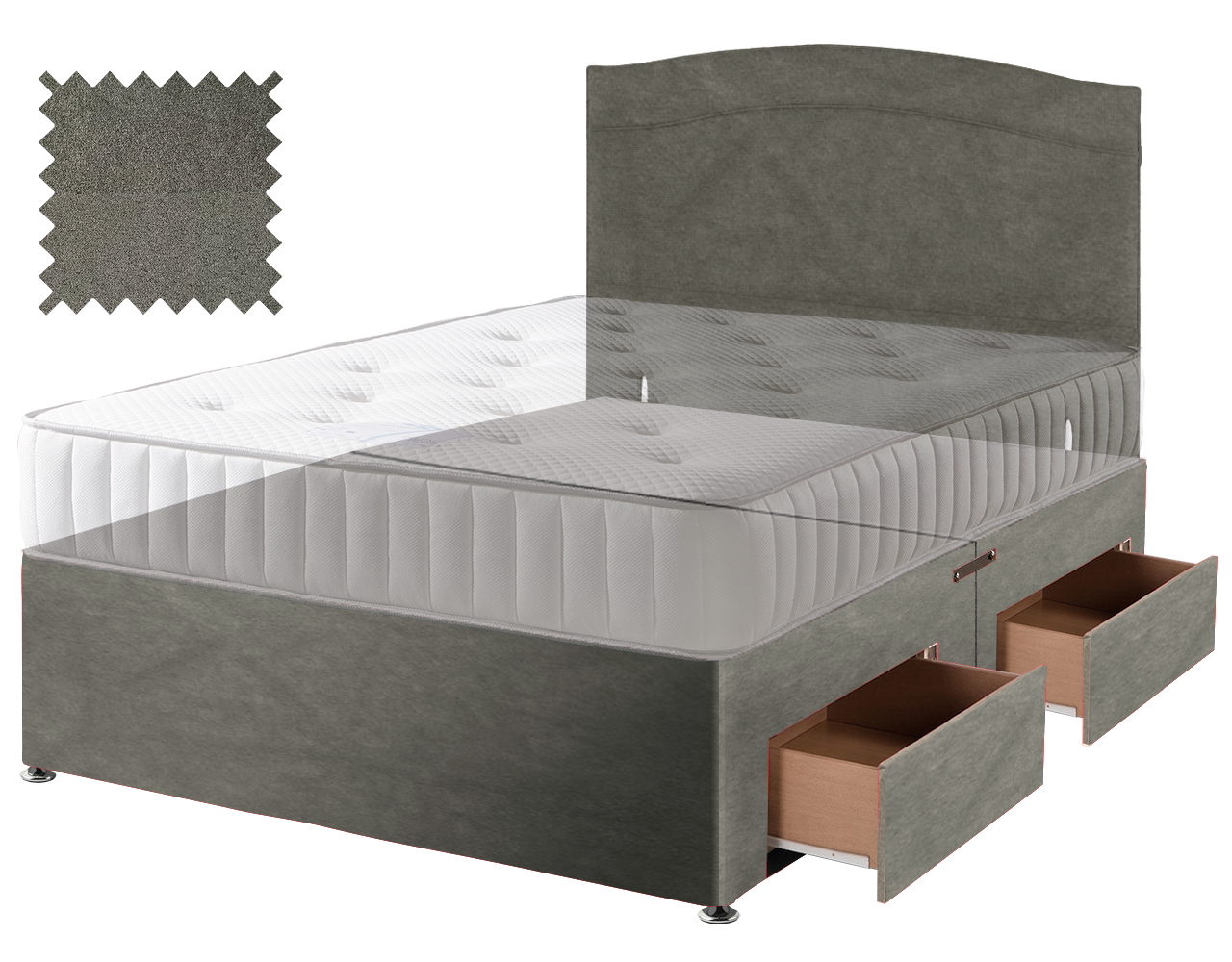 Grey Suede Contract Divan
