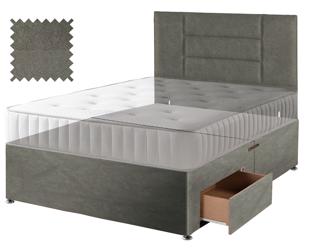 Grey Suede Contract Divan