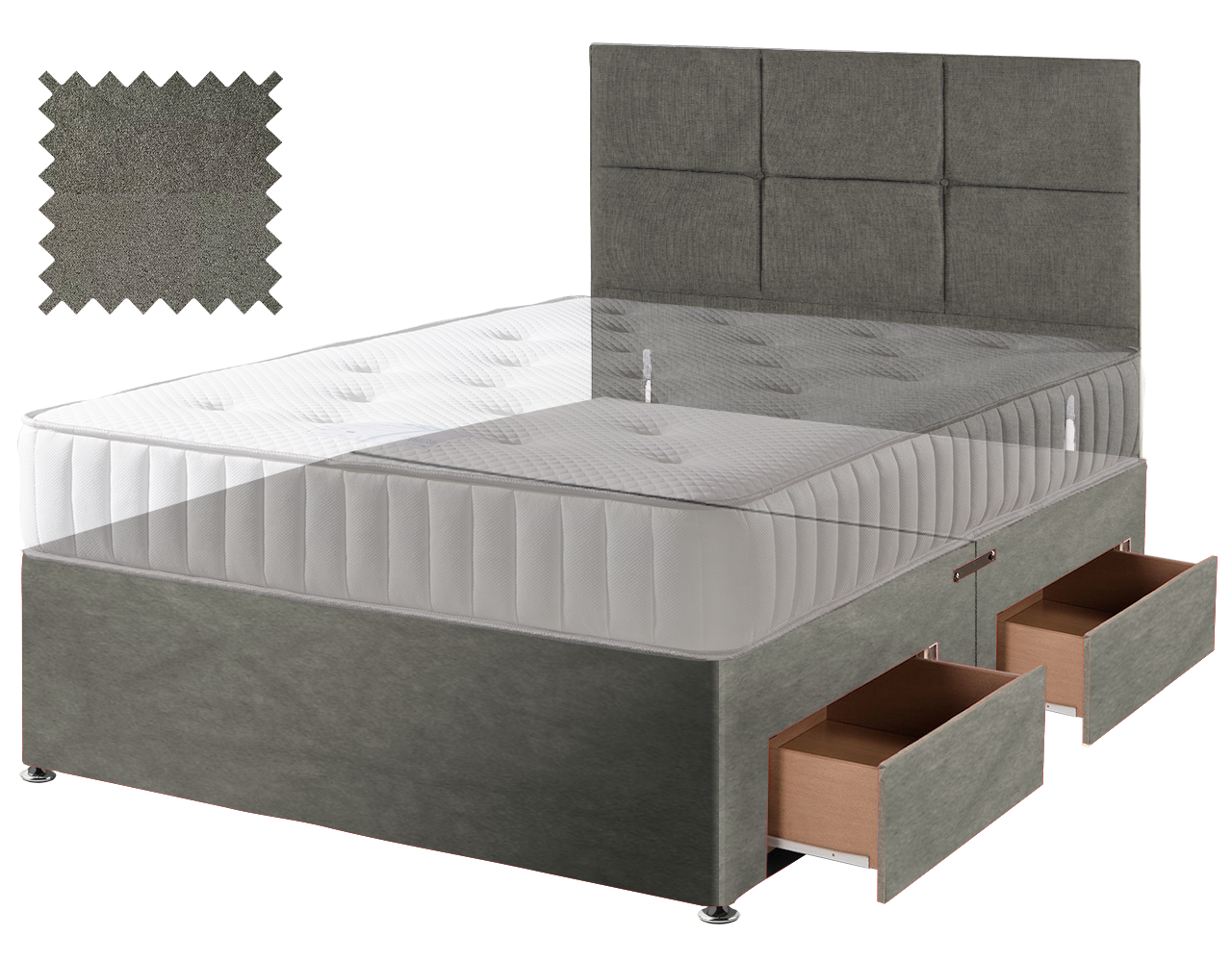 Grey Suede Contract Divan