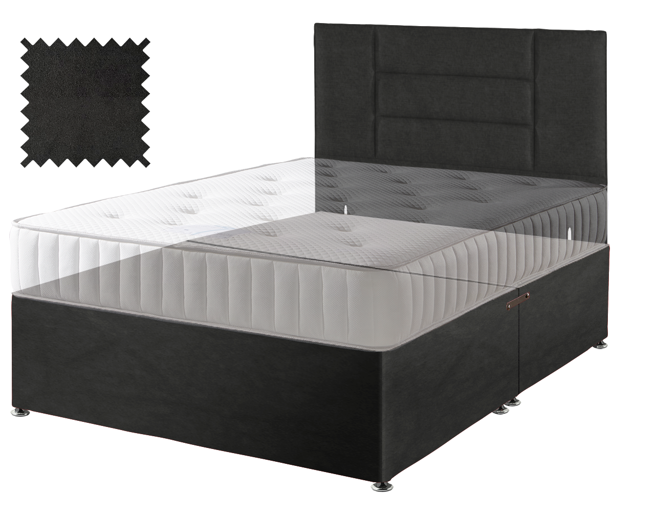 Black Suede Contract Divan