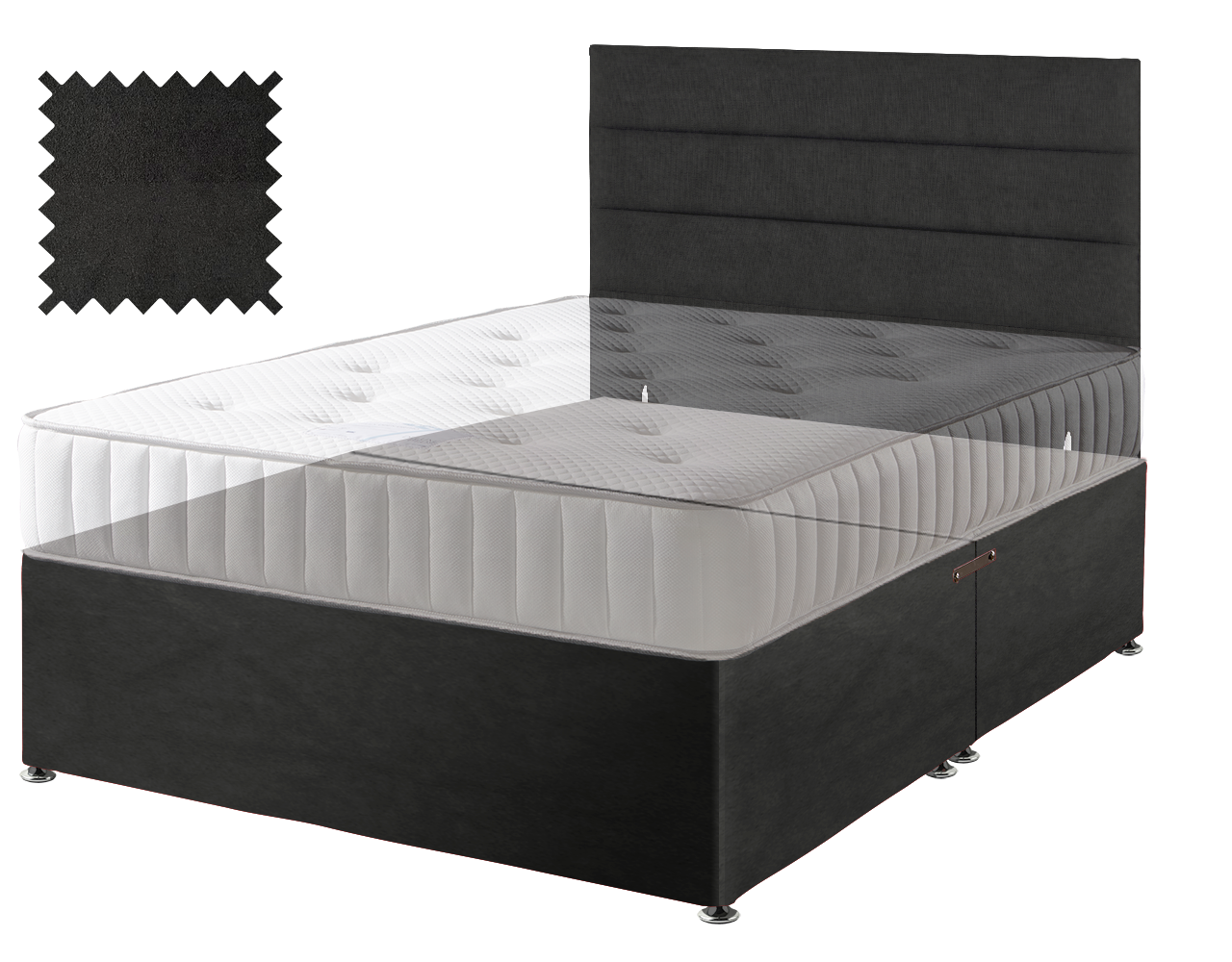 Black Suede Contract Divan