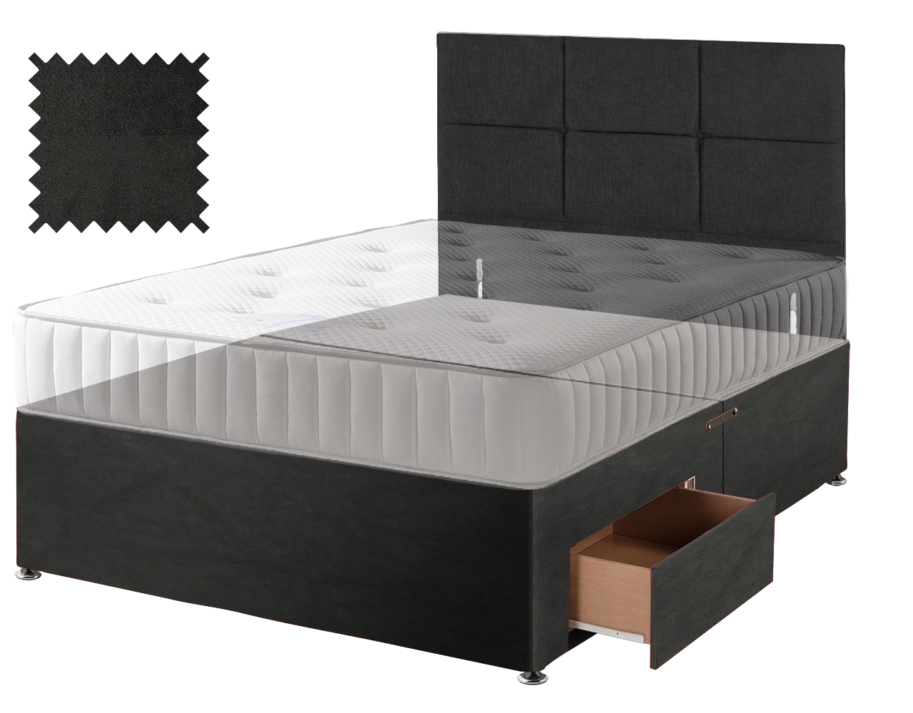 Black Suede Contract Divan