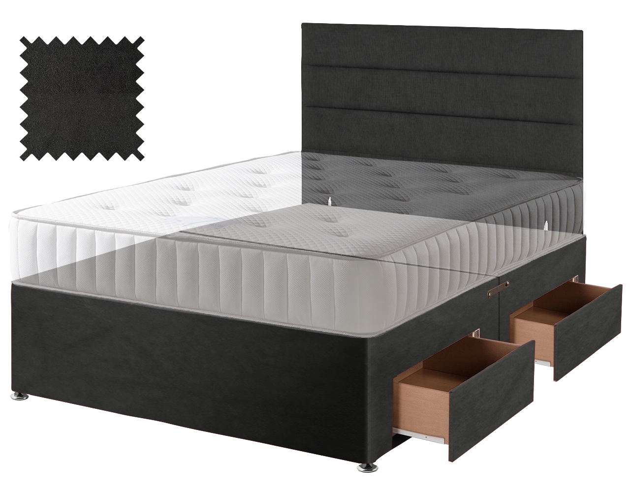 Black Suede Contract Divan