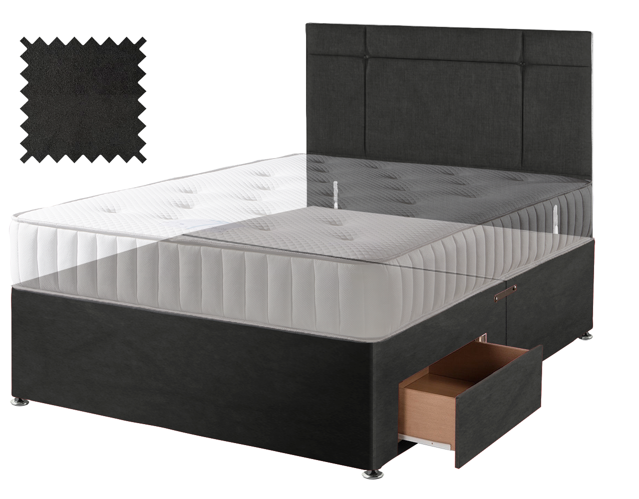 Black Suede Contract Divan