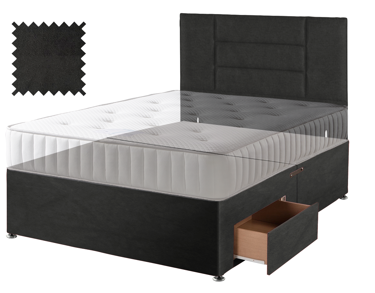 Black Suede Contract Divan