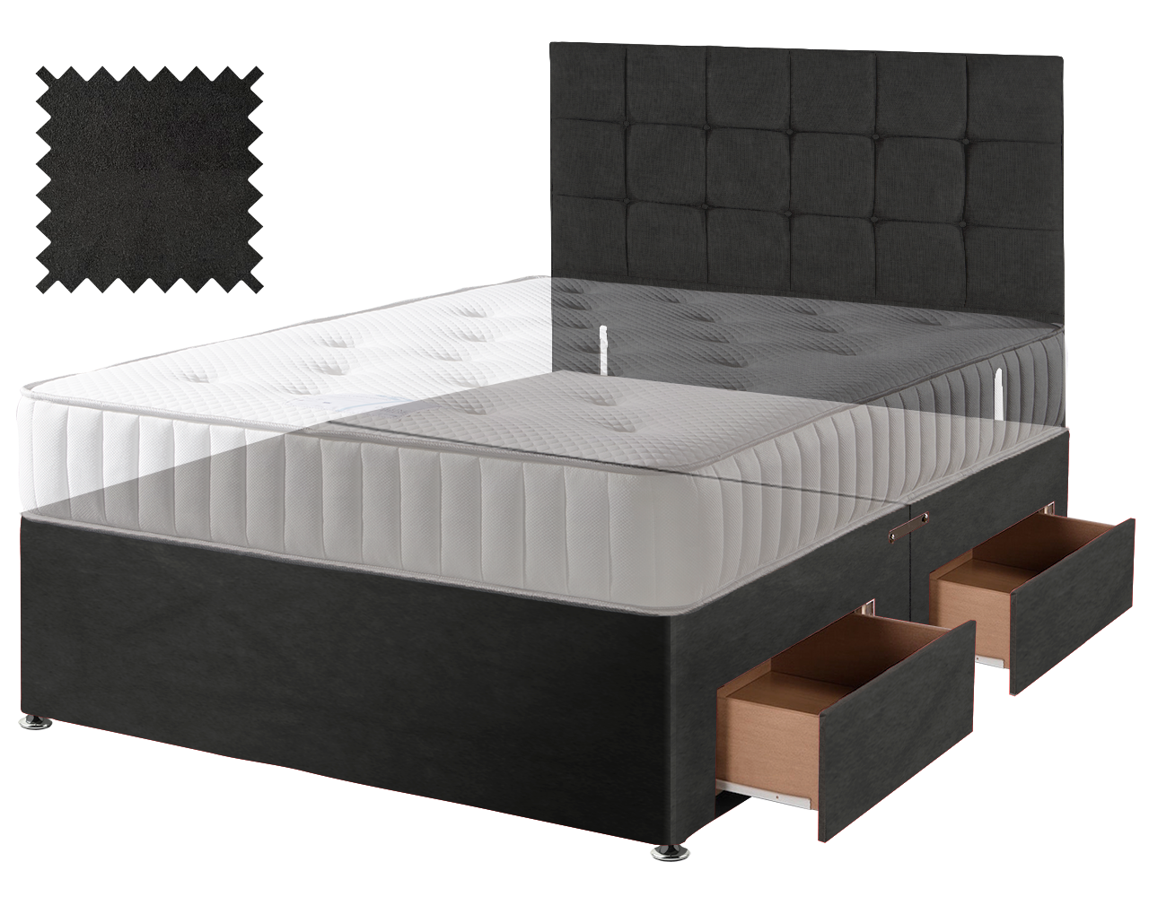 Black Suede Contract Divan