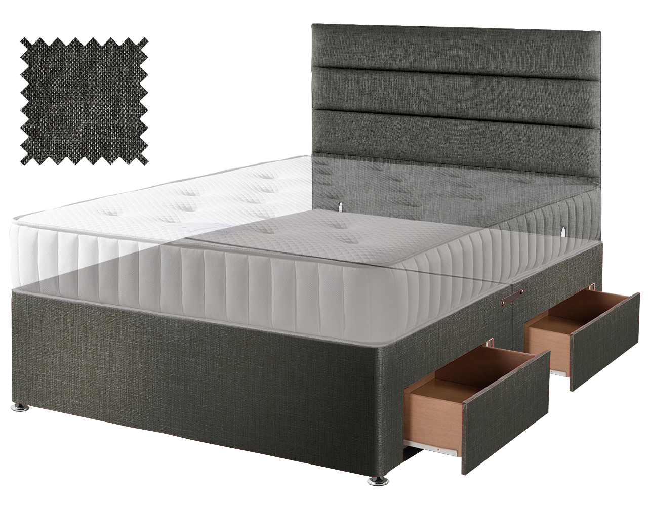 Linoso Charcoal Contract Divan