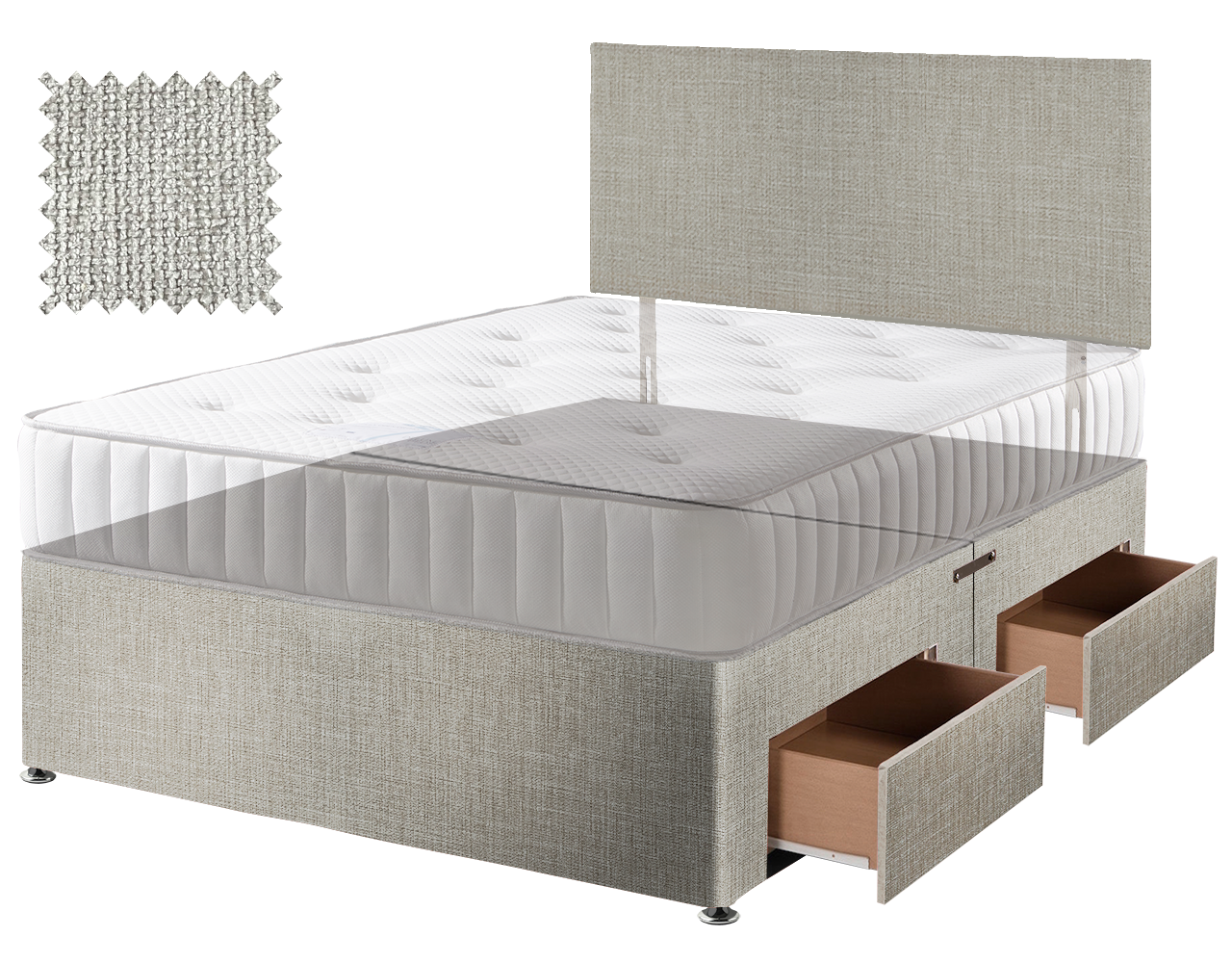 Premium Hopsack Ivory Contract Divan